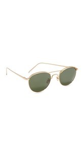 Linda Farrow Luxe Round Brow Bar Sunglasses