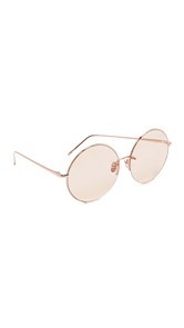 Linda Farrow Luxe Round Oversized Sunglasses