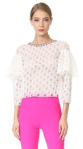 Monique Lhuillier Ruffled Blouse