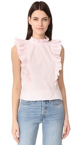 Rebecca Taylor Sleeveless Pop Pleat Top