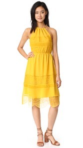 cupcakes and cashmere Tamika Pleated Trim Midi Dress