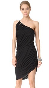 Halston Heritage One Shoulder Draped Dress