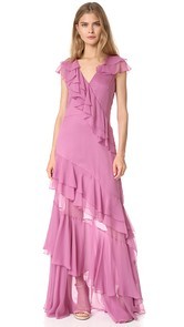 Prabal Gurung Tiered Ruffle Gown