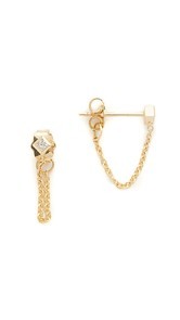 Zoe Chicco 14k Gold Princess Diamonds Chain Earrings