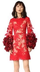 Marchesa Cocktail Dress with Organza Flowers