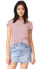 Pam &amp; Gela Striped and Slashed Tee