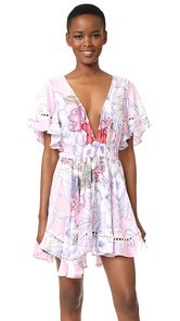 MINKPINK Tropical Punch Flutter Sleeve Dress
