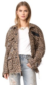 R13 Shredded Leopard Abu Jacket