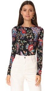 alice + olivia Delaina Long Sleeve Crop Top