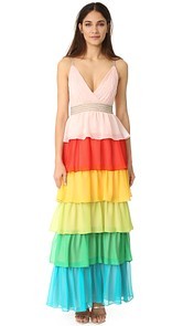 alice + olivia Luba Tiered Gown