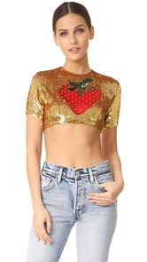 ASHISH Strawberry Crop Top