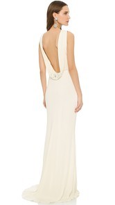 Badgley Mischka Collection Cowl Back Gown