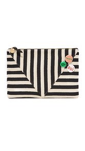 Clare V. Patchwork V Flat Clutch