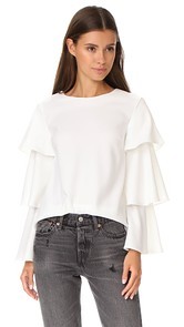 ENGLISH FACTORY Ruffle Accent Blouse