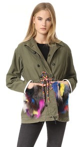 Harvey Faircloth Fur Trimmed Field Coat
