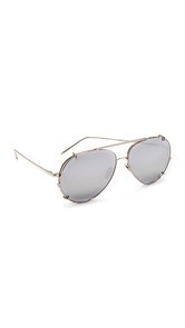 Linda Farrow Luxe Aviator Clip On Sunglasses