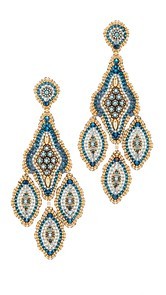 Miguel Ases Beaded Chandelier Earring