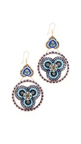 Miguel Ases Beaded Disc Earrings