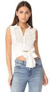 Marissa Webb Shilo Crepe &amp; Lace Blouse