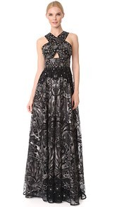 Marchesa Notte Embroidered Gown