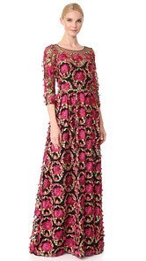 Marchesa Notte Embroidered Gown