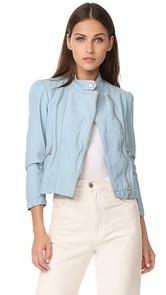 Rebecca Taylor Washed Leather Moto Jacket