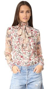 See by Chloe Printed Pussy Bow Blouse