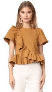 Sea Ruffle Wrap Top