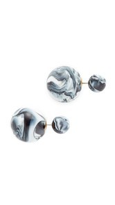 Shashi Marble Double Ball Earrings
