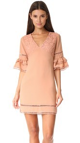 endless rose Ruffled Sleeve Dress with Trim Detail