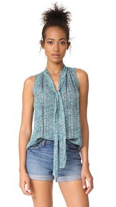 Rebecca Taylor Sleeveless Minnie Floral Top