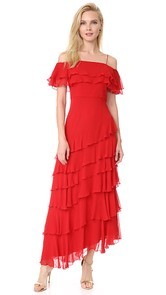 alice + olivia Eloisa Off Shoulder Ruffle Gown