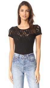 Hanky Panky Signature Lace Short Sleeve Bodysuit