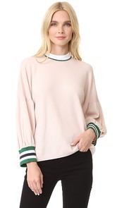 Tibi Oversized Puff Sleeve Pullover