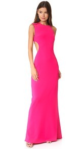 Halston Heritage Asymmetrical Gown with Back Cutout