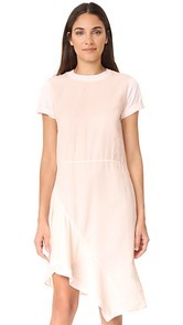 Clu Asymmetrical Paneled Mix Media Dress
