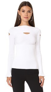 Cushnie Et Ochs Boat Neck Top with Cutouts