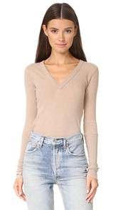 Enza Costa Cuffed V Neck Top