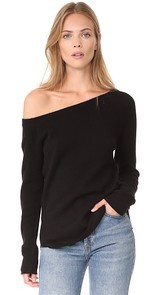 James Perse Off Shoulder Cashmere Sweater