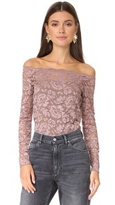LAGENCE Heidi Off Shoulder Lace Top