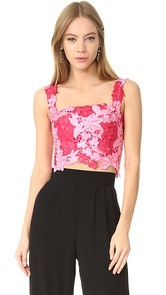 Monique Lhuillier Lace Crop Top