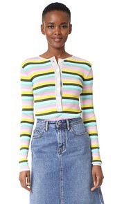 Natasha Zinko Knit Striped Long Sleeve Top