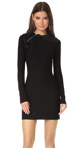 3.1 Phillip Lim Long Sleeve Solid Ruffle Sport Dress with Zippers