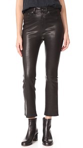 Rag &amp; Bone/JEAN The Hana High Rise Cropped Leather Pants