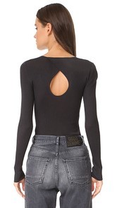 TSE Cashmere Long Sleeve Scoop Neck with Back Keyhole