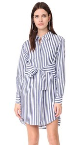 T by Alexander Wang Tie Front Collared Dress