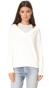 T by Alexander Wang Deep V Sweater with Inner Tank