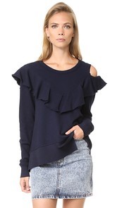 Wilt Ruffle Yoke Crew Neck Shirt