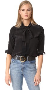 Equipment Essential Tie Neck Blouse