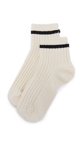 Madewell Striped Ribbed Anklet Socks